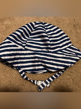 Navy and White Striped Bucket Hat